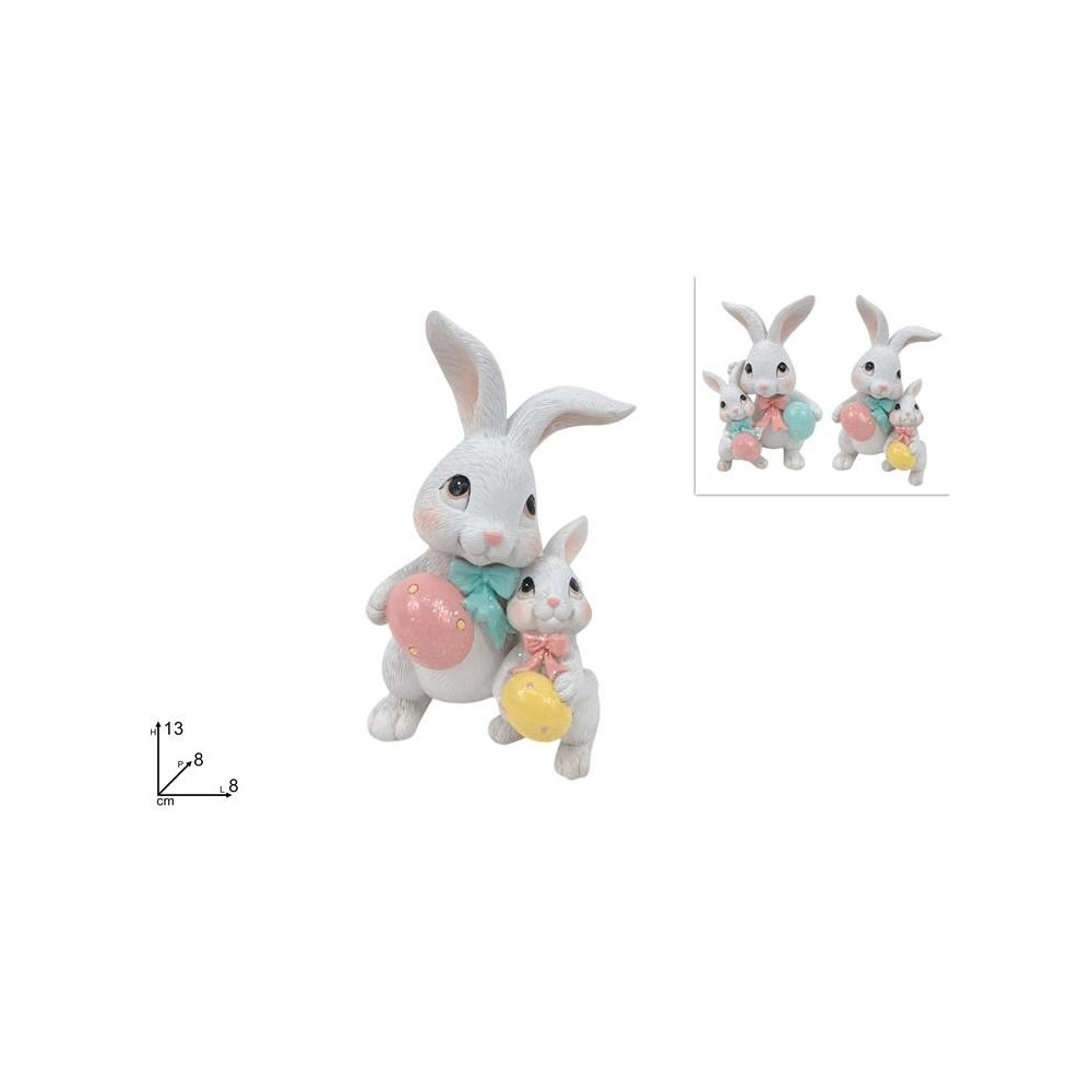 CONIGLI 13CM C 2 UOVA 2ASS